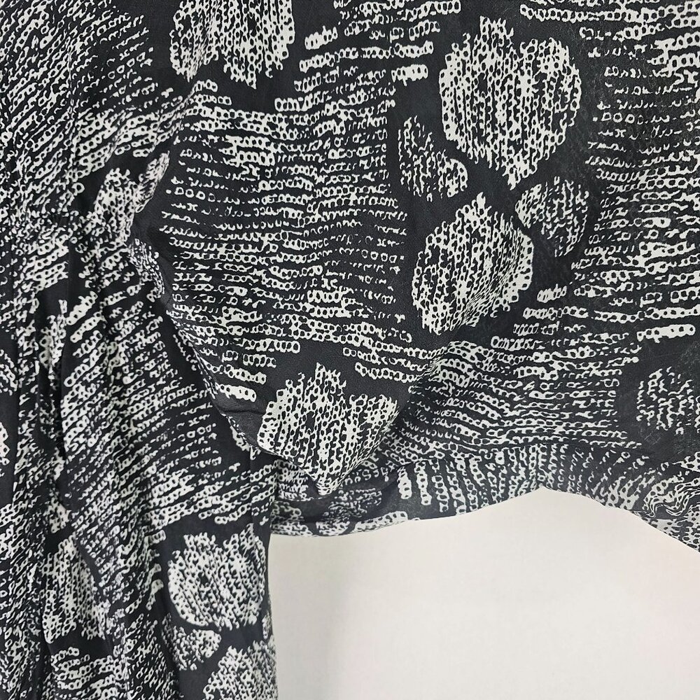 Vetiver Retrograde Kimono Dress Big Butterfly Black and White All Over Pattern, - Picture 8 of 12